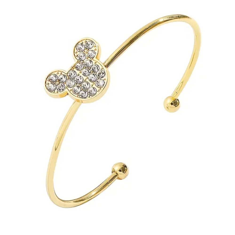 Gold Mickey Mouse Rhinestone Bracelet. New.